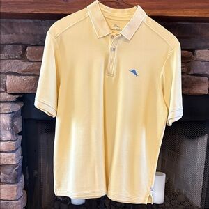 Tommy Bahama Men's Polo in Light Yellow with Blue Logo